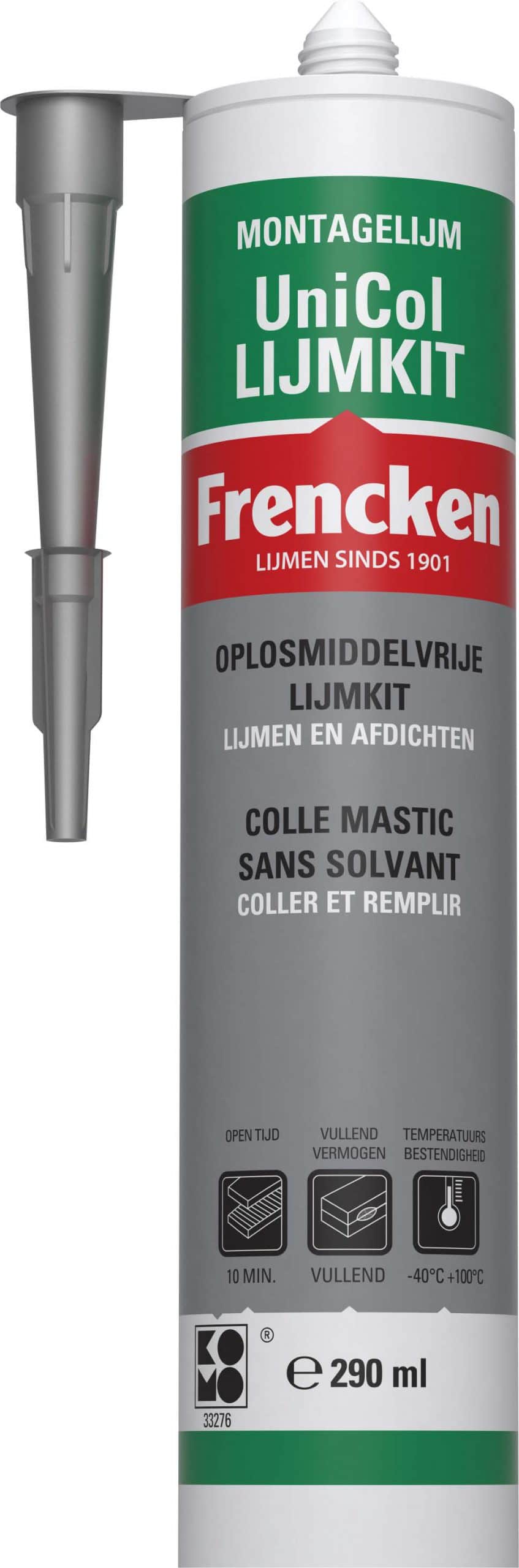 grijze unicol lijmkit in fles van 290 ml