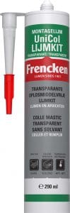 transparante lijmkit van unicol in fles van 290 ml voor afkitten